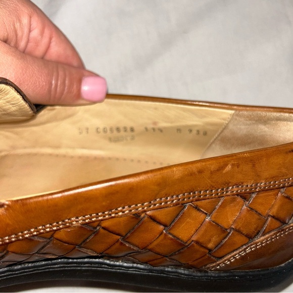 Bragano Italy Brown Leather Woven Loafers - Picture 8 of 13